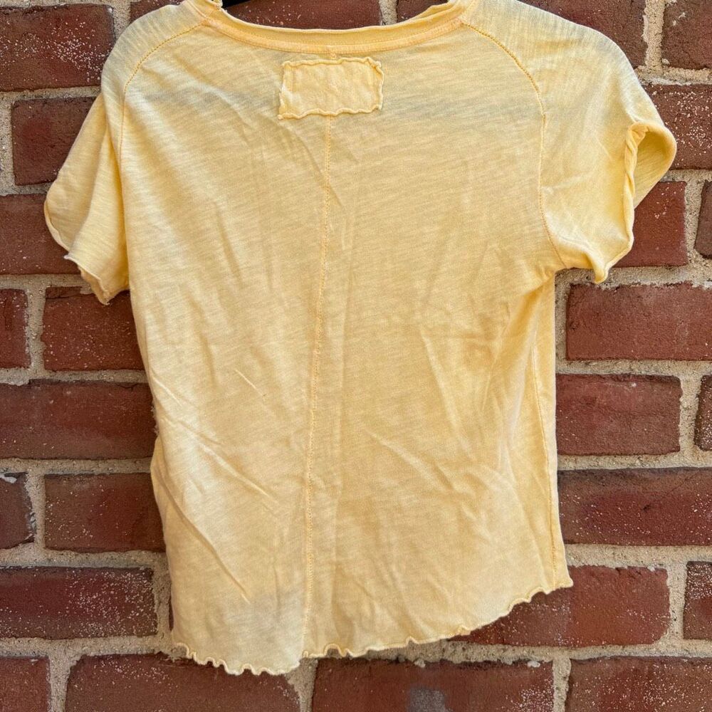 Free People X We The Free Be My Baby Tee yellow size XL NEW - Picture 9 of 11